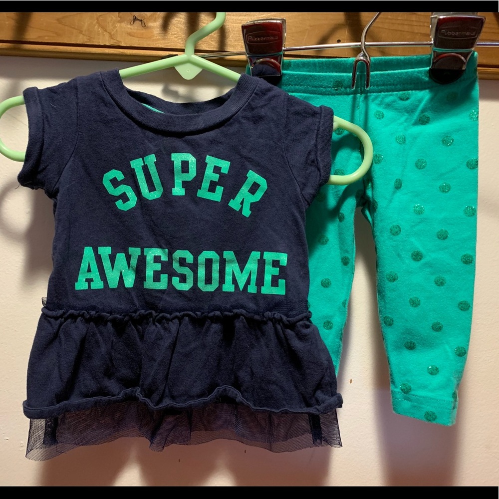 Carters 3m leggings and top